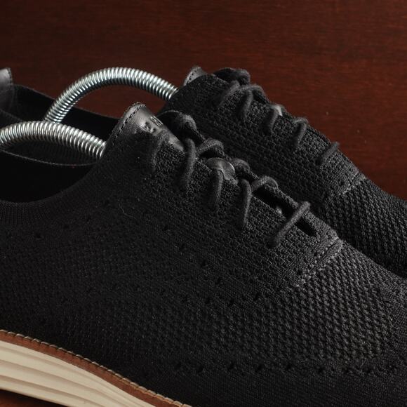 Cole Haan Oxfords Mens SZ 11M BLK Original Grand Stitchlite Wingtip Shoes Preppy